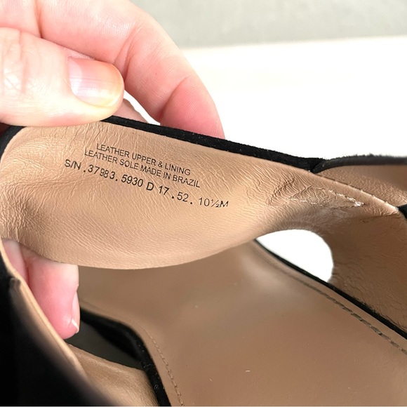 Tory Burch Loretta Platform Wedge Sandals Black Lancaster Suede Square Size 10.5 - Picture 9 of 10